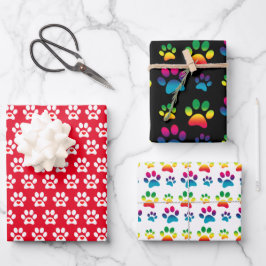 Paspruck-Hundeschleife Flachblatt-Set 3 Geschenkpapier Set