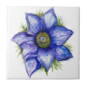 Pasque Blume in Blue Fliese (Vorderseite)