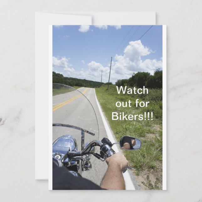 Pass auf Biker auf (Vorderseite)