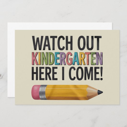 Pass auf den Kindergarten auf, hier komme ich zurü Einladung (Vorne/Hinten)