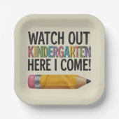 Pass auf den Kindergarten auf, hier komme ich zurü Pappteller (Vorderseite)