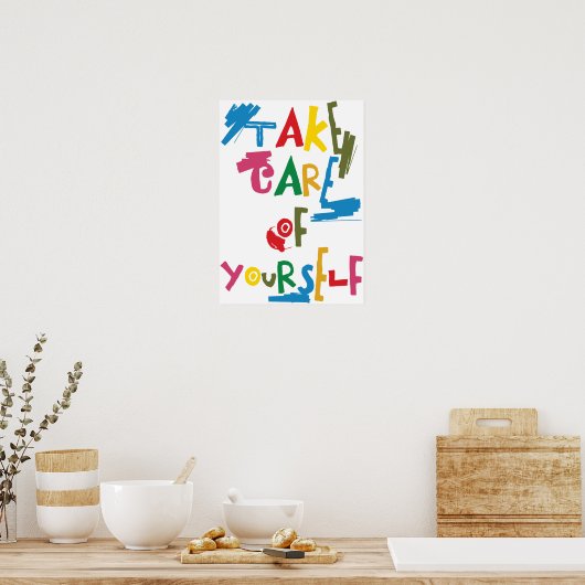 Pass auf dich auf poster (Küche)