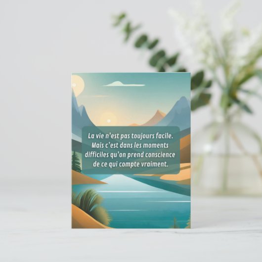 Pass auf dich auf postkarte (Stehend Vorderseite)