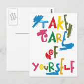 Pass auf dich auf postkarte (Vorne/Hinten)
