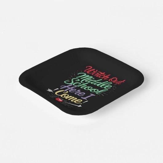 Pass auf die Mittelschule auf, ich komme zur Schul Pappteller (Gewinkelt)