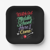 Pass auf die Mittelschule auf, ich komme zur Schul Pappteller (Vorderseite)