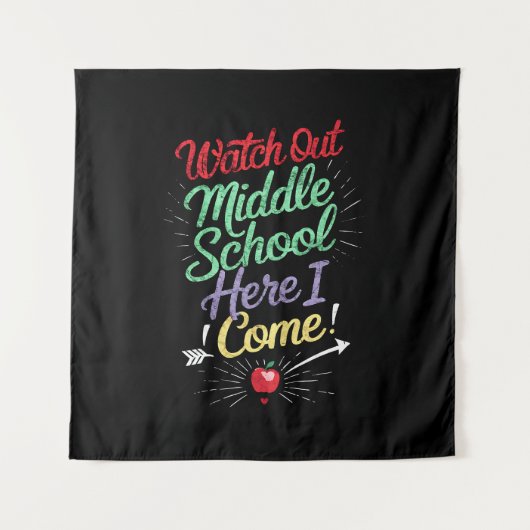 Pass auf die Mittelschule auf, ich komme zur Schul Wandteppich (Vorderseite)