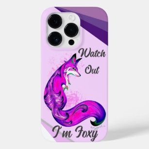 "Pass auf, ich bin Foxy" Lila stilisierter Fuchs Case-Mate iPhone 14 Pro Hülle