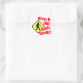 Pass auf! Rätsel herum! Quadratischer Aufkleber (Tasche)