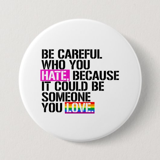 Pass auf, wen du hasst! button (Vorderseite)