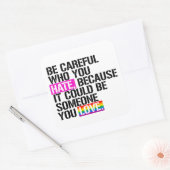 Pass auf, wen du hasst! quadratischer aufkleber (Umschlag)