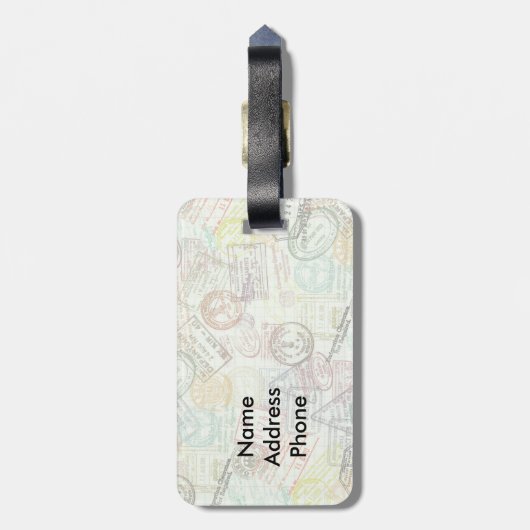 Pass-Briefmarken-Druck-Gepäck-Umbau Gepäckanhänger (Rückseite vertikal)