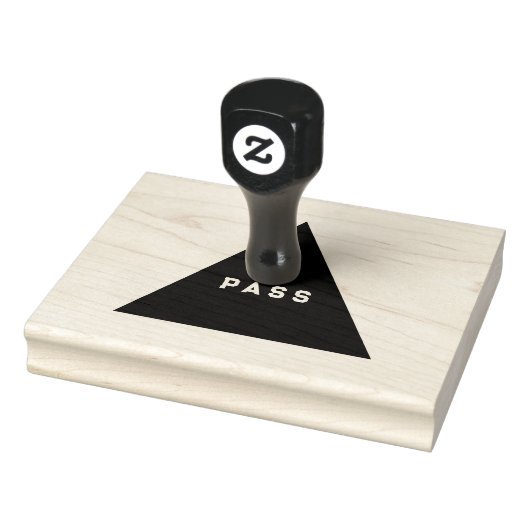 PASS Custom Text Smaragdgrüne Tinte Holzriemen Gummistempel (Stempel)