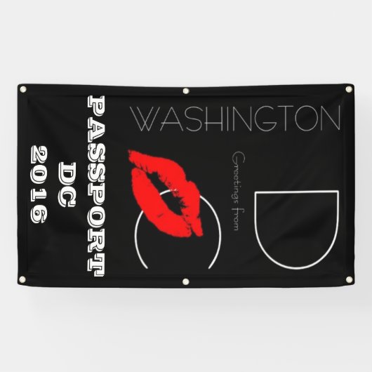 Pass DC 2016 Washington DC Red Lipstick Kiss Banner (Horizontal)
