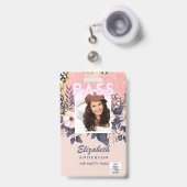 PASS Foto ID - Girly Blume Glitzer Trending Ausweis (Vorderseite mit Ausziehbar)