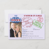 Pass für die Liebe Niedliche Hochzeit in Urlaubsor Save The Date (Rückseite)