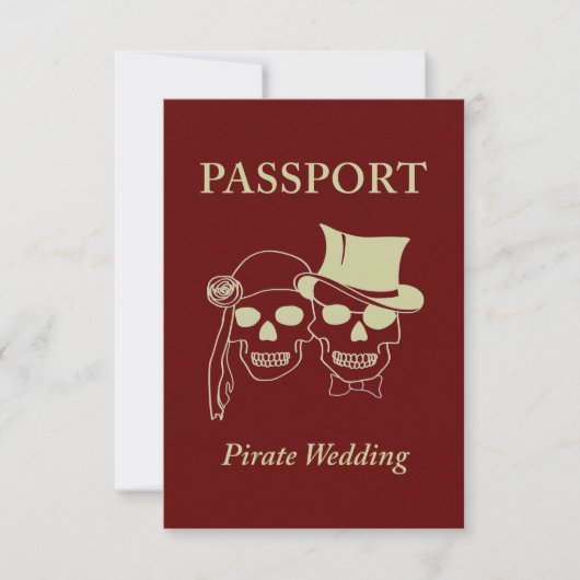 Pass für eine Piratenhochzeit Einladung (Vorderseite)