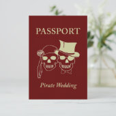 Pass für eine Piratenhochzeit Einladung (Stehend Vorderseite)