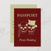 Pass für eine Piratenhochzeit Einladung (Vorne/Hinten)