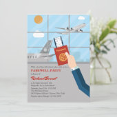 Pass-in der Hand AbschiedsParty Einladung (Stehend Vorderseite)