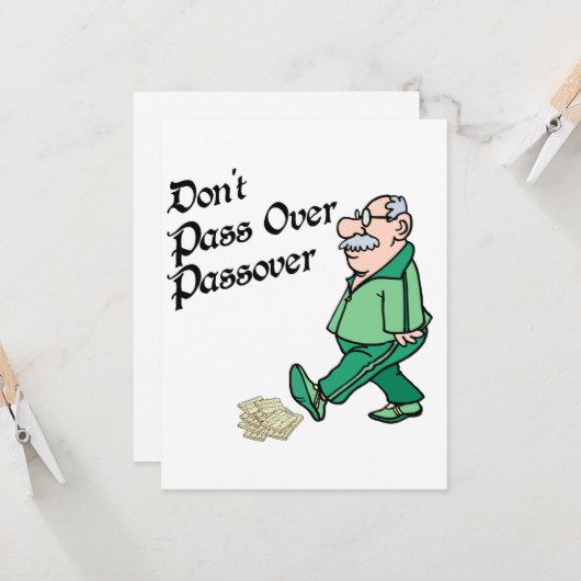 Pass nicht über Pessach Karte (Vorderseite/Rückseite Beispiel)