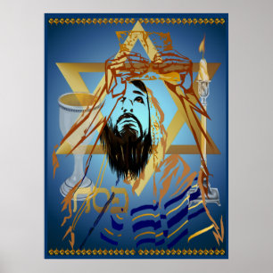 Pass Over Collage Blue Print Poster