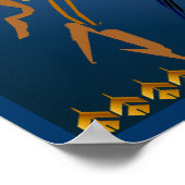 Pass Over Collage Blue Print Poster (Ecke)