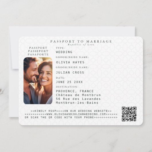 Pass Red Imitats Gold Hearts Hochzeit in Urlaubsor Einladung (Rückseite)