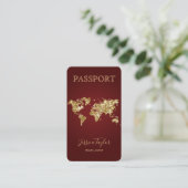 Pass Reisen Makeup World Map Boarding Pass Visitenkarte (Stehend Vorderseite)