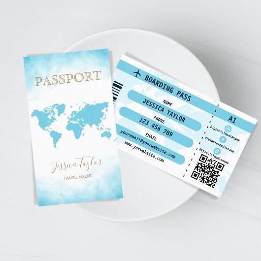 Pass Reisen Makeup World Map Boarding Pass Visitenkarte