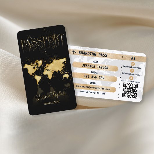 Pass Reisen Makeup World Map Boarding Pass Visitenkarte