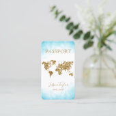 Pass Reisen Makeup World Map Boarding Pass Visitenkarte (Stehend Vorderseite)