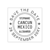 Pass Save the Date Hochzeit in Urlaubsort Gummistempel (Prägung)