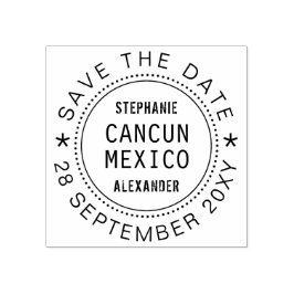 Pass Save the Date Hochzeit in Urlaubsort Gummistempel