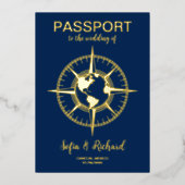 Pass Wedding Destination Compass World Ma Folieneinladung (Vorderseite)