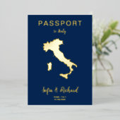Pass Wedding Destination Gold Foil Italien Karte (Stehend vorne)