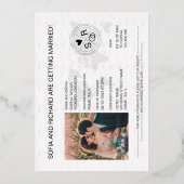 Pass Wedding Destination Gold Foil Weltkarte Folieneinladung (Rückseite)