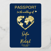 Pass Wedding Destination World Map QR Code Folieneinladung (Vorderseite)