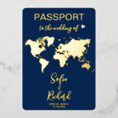 Pass Wedding Destination World Map QR Code Folieneinladung (Vorderseite)