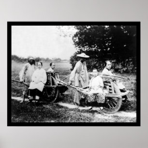 Passagier-Schubkarre-China 1910 Poster