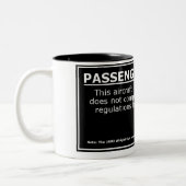 PASSAGIER-WARNING ZWEIFARBIGE TASSE (Links)