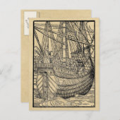 Passagiere auf einem Handelsschiff Postkarte (Vorne/Hinten)