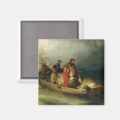 Passagiere aus Emigranten an Bord, 1851 Magnet (Vorderseite/Rückseite)