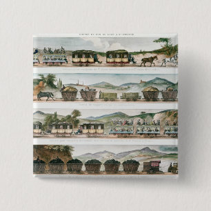 Passagiere und befördern die erste französische button