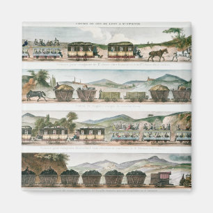 Passagiere und Fracht der ersten französischen Lin Magnet