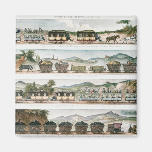 Passagiere und Fracht der ersten französischen Lin Magnet (Vorne)