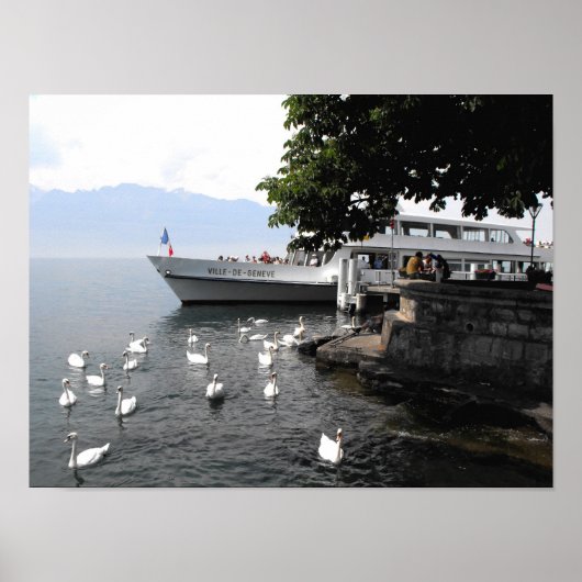 Passagierfähre in Vevey Poster (Vorne)