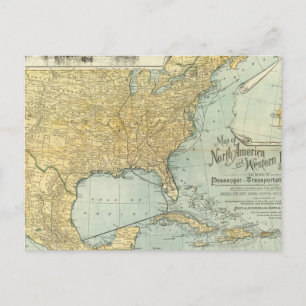 Passagierliniendienste in den USA, W und Europa Postkarte