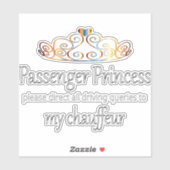 Passagierprinzessin Aufkleber (Blatt)