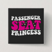 Passagiersitz Princess Girl Car Groovy Retro Button (Vorderseite)